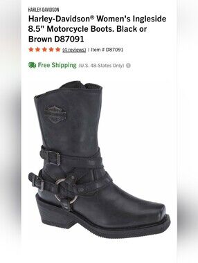 Harley-Davidson Womens Black Motorcycle Harness Boots